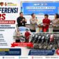 Konferensi pers Polres Pasuruan Kota saat mengungkap kasus pencurian dan penadahan kendaraan bermotor, sekaligus menyerahkan kembali sepeda motor hasil kejahatan kepada pemiliknya.